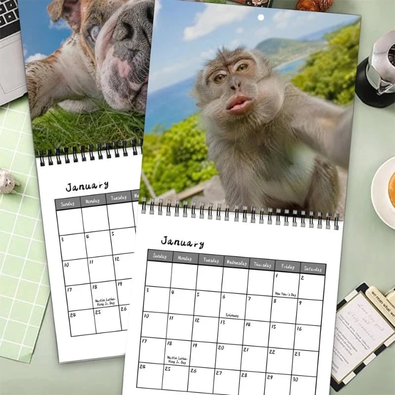 📅2027 Ugly Animal Selfies Wall Calendar
