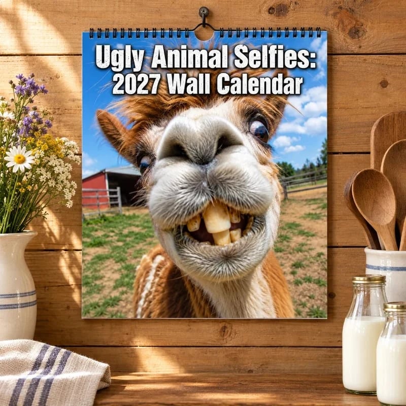 📅2027 Ugly Animal Selfies Wall Calendar