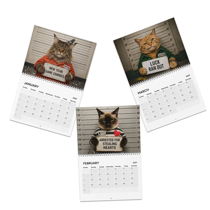 🐾 2027 Cat Mugshots Calendar – 12 Months of Feline Mischief
