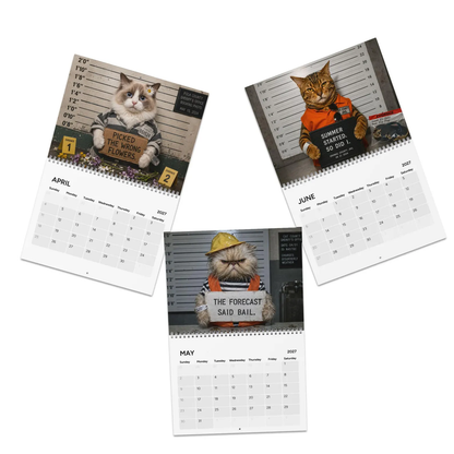 🐾 2027 Cat Mugshots Calendar – 12 Months of Feline Mischief