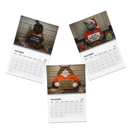 🐾 2027 Cat Mugshots Calendar – 12 Months of Feline Mischief