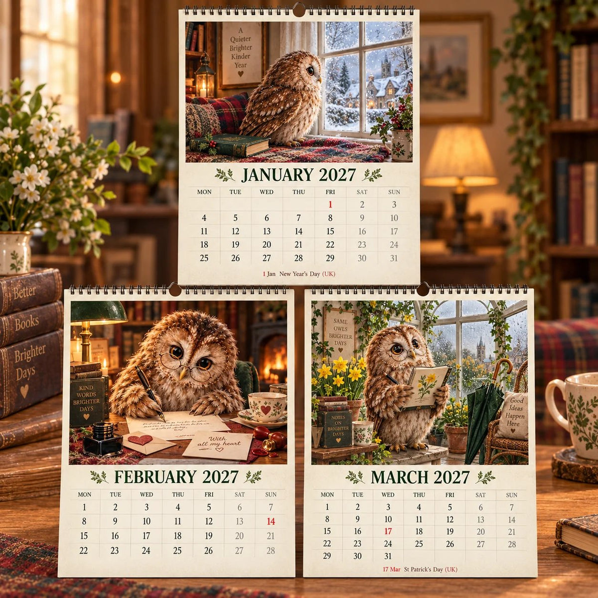 🦉 2027 Booked Solid Owl Calendar