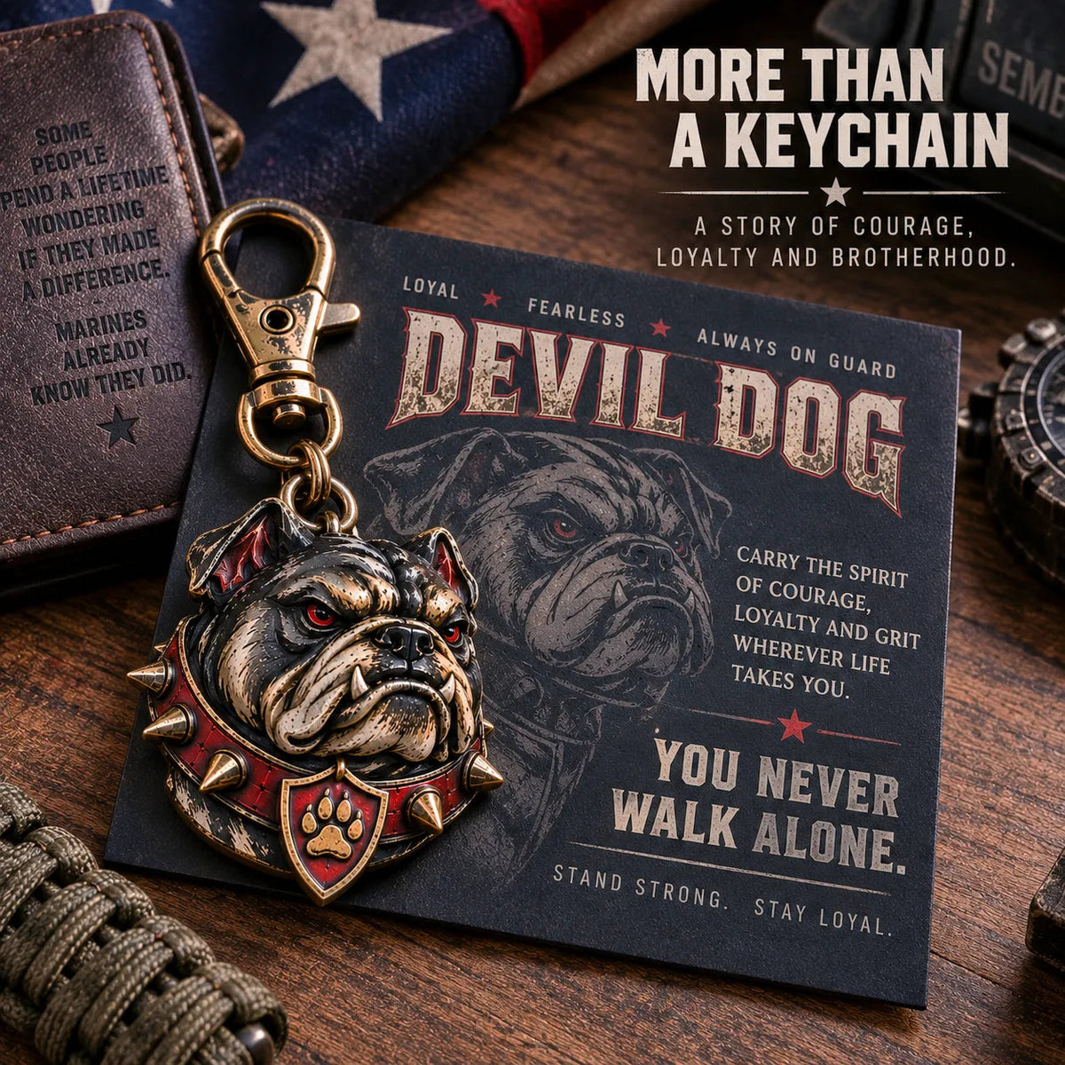 🐾 Devil Dog Keychain — A Symbol of Loyalty, Strength & Courage