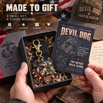 🐾 Devil Dog Keychain — A Symbol of Loyalty, Strength & Courage