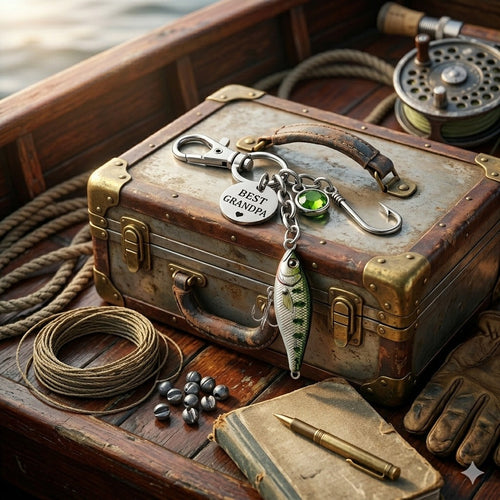 Father’s Day Gift for the Dad Who Loves Fishing keychain