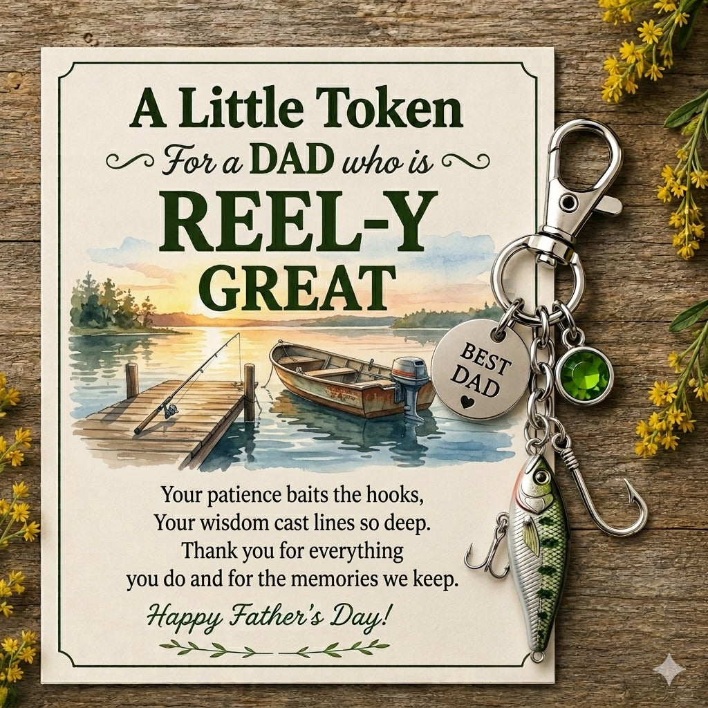Father’s Day Gift for the Dad Who Loves Fishing keychain