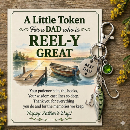 Father’s Day Gift for the Dad Who Loves Fishing keychain
