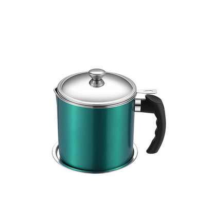 Stainless Steel Oil Strainer Pot, Multi-Function Grease Storage Can with Fine Filter & Lid
