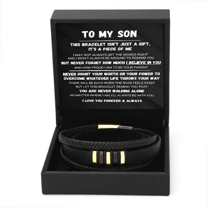 To My Son — Never Walk Alone Braided Bracelet Set❤