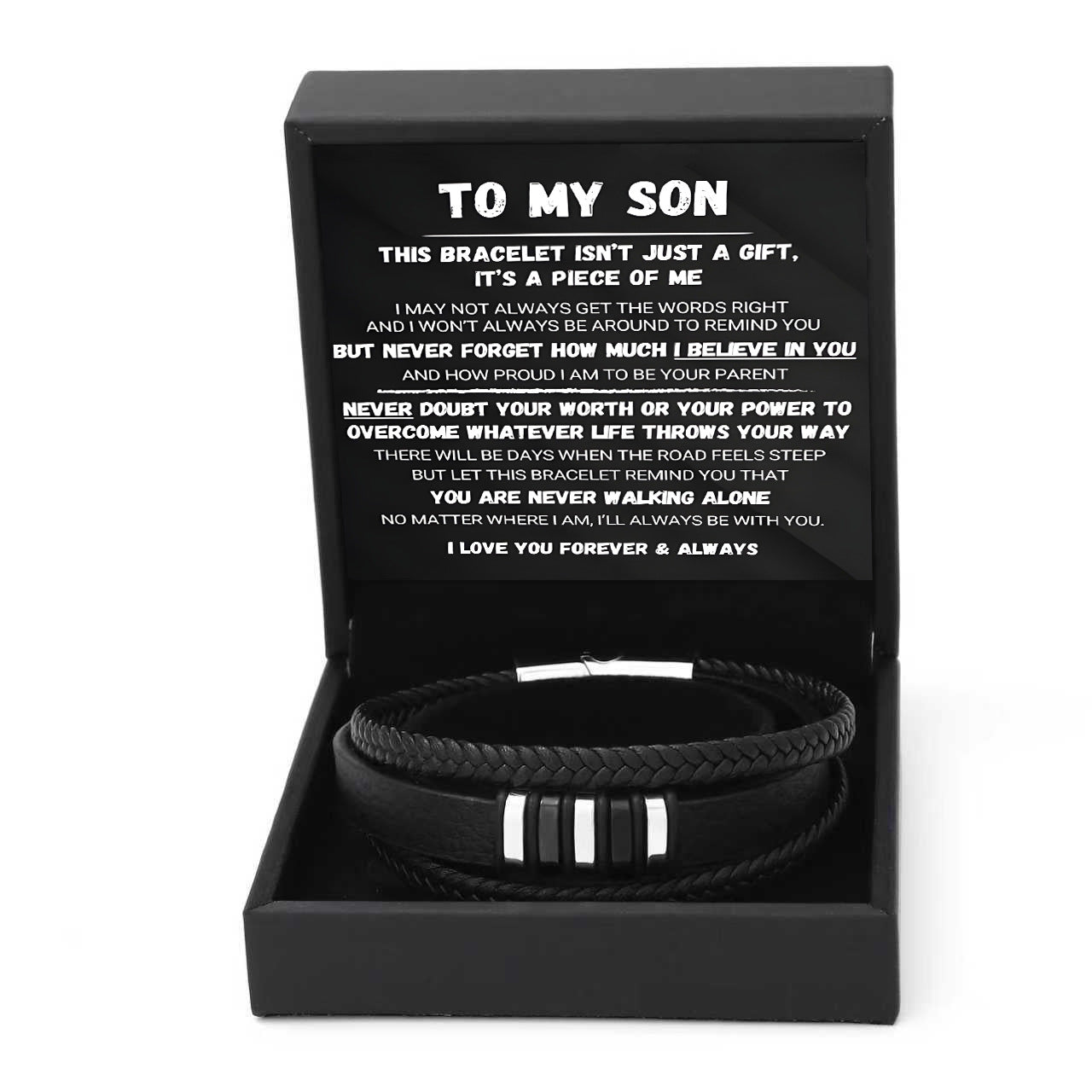 To My Son — Never Walk Alone Braided Bracelet Set❤