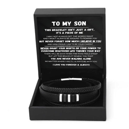 To My Son — Never Walk Alone Braided Bracelet Set❤