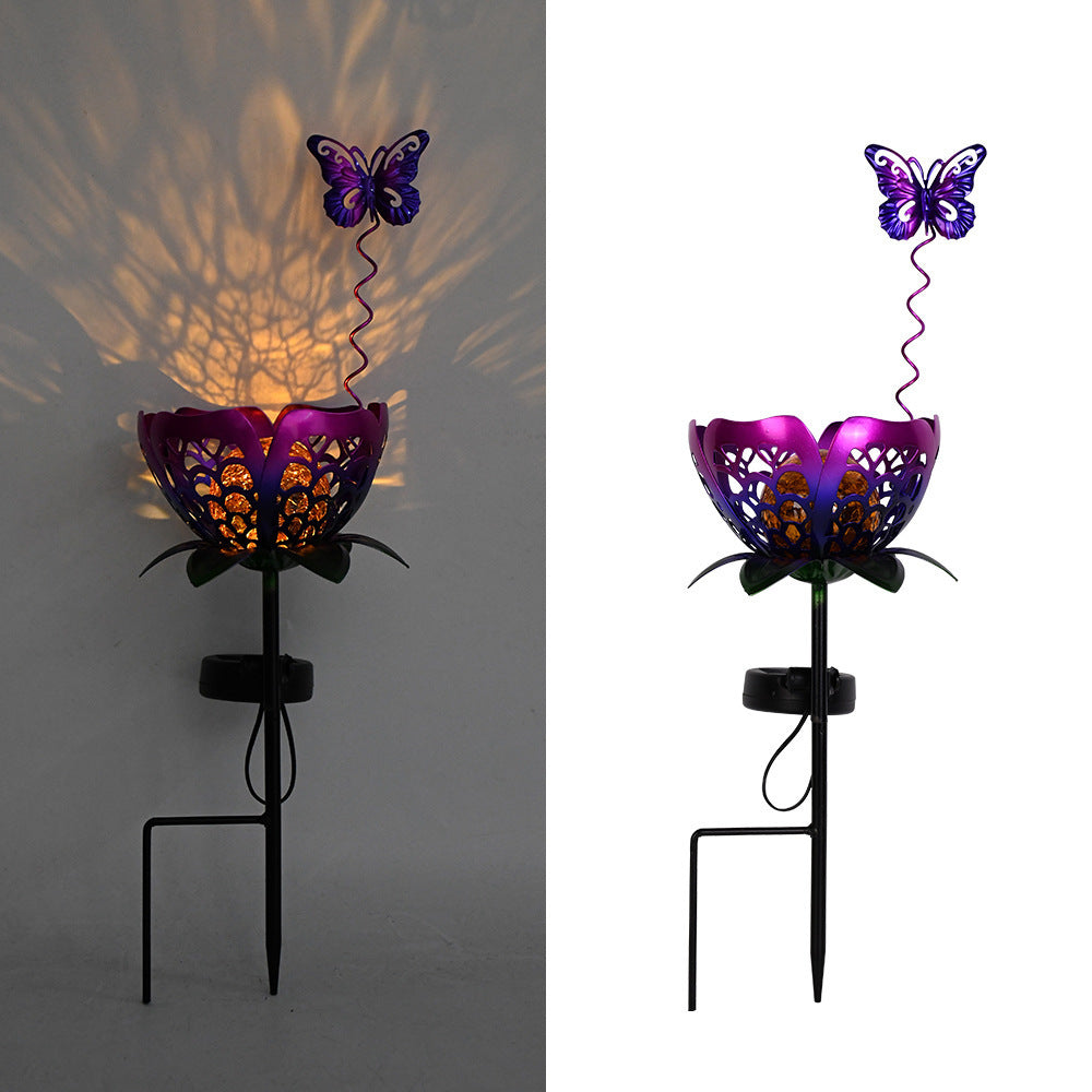 🔥Summer Hot Sale💡Solar Flower Garden Decor Stake Lights, Metal Flower & Butterfly Yard Ornaments (2 Styles)