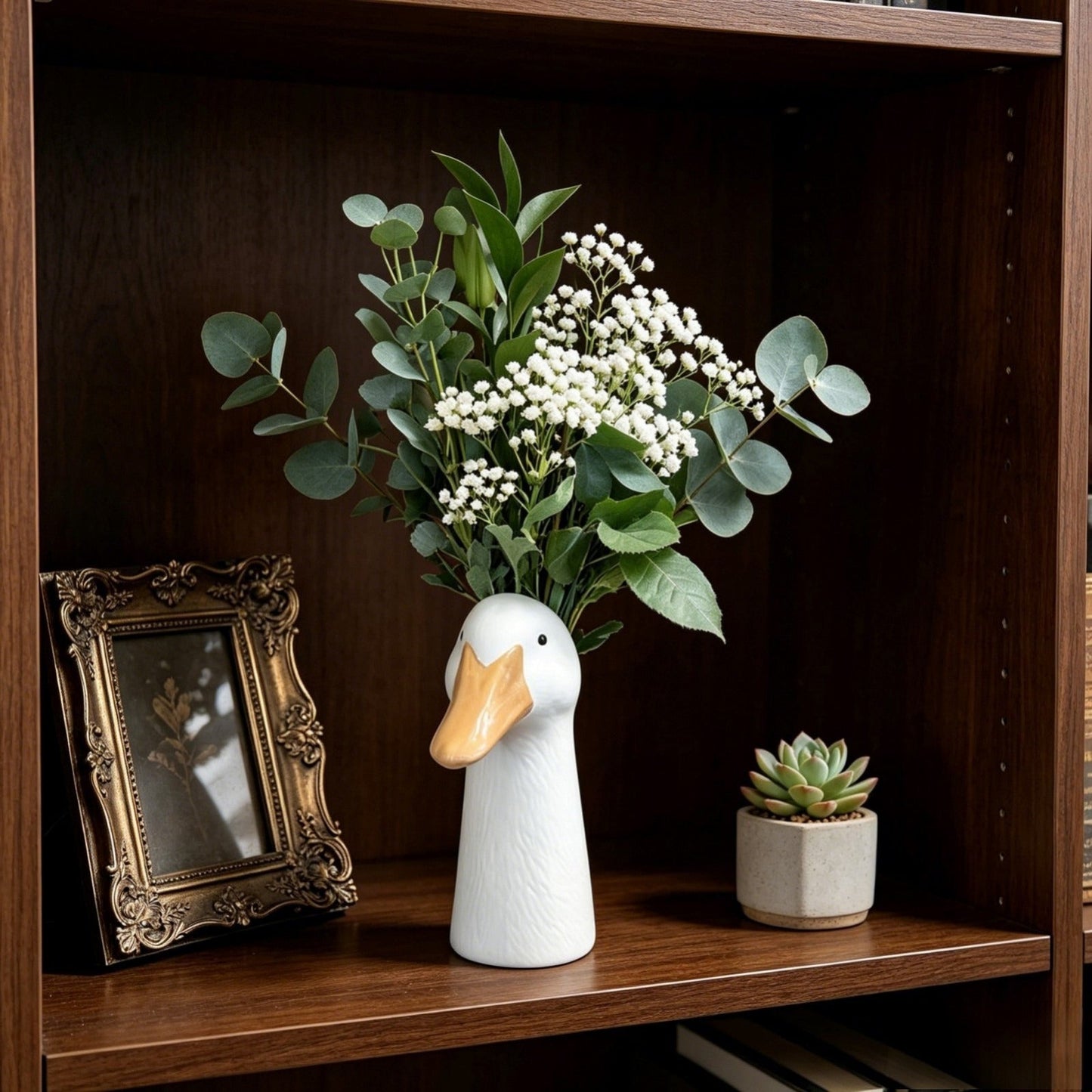 🦆 Ceramic Duck Flower Vase