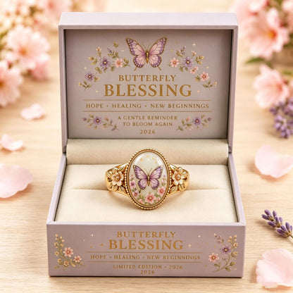 2026 Limited Inspirational Animal Floral Cameo Blessing Ring Gift Box Set