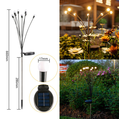 Solar Firefly Garden Lights, Waterproof Outdoor Swaying Stake Lights with 4 Modes for Yard