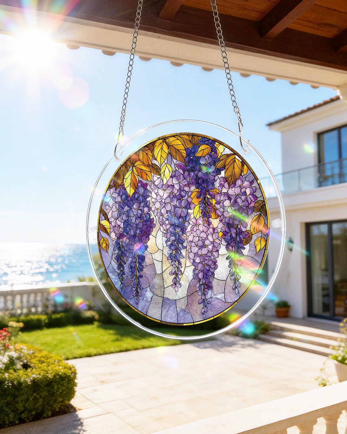 🔥Limited Time 50% OFF🎁8 Inch Stained Glass Acrylic Puzzle Ornament, Window Hanging Suncatcher Home Decor, 15 Available Styles