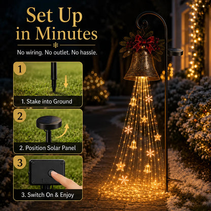 🔥🎄 Christmas Bell Cascade Solar Yard Light✨