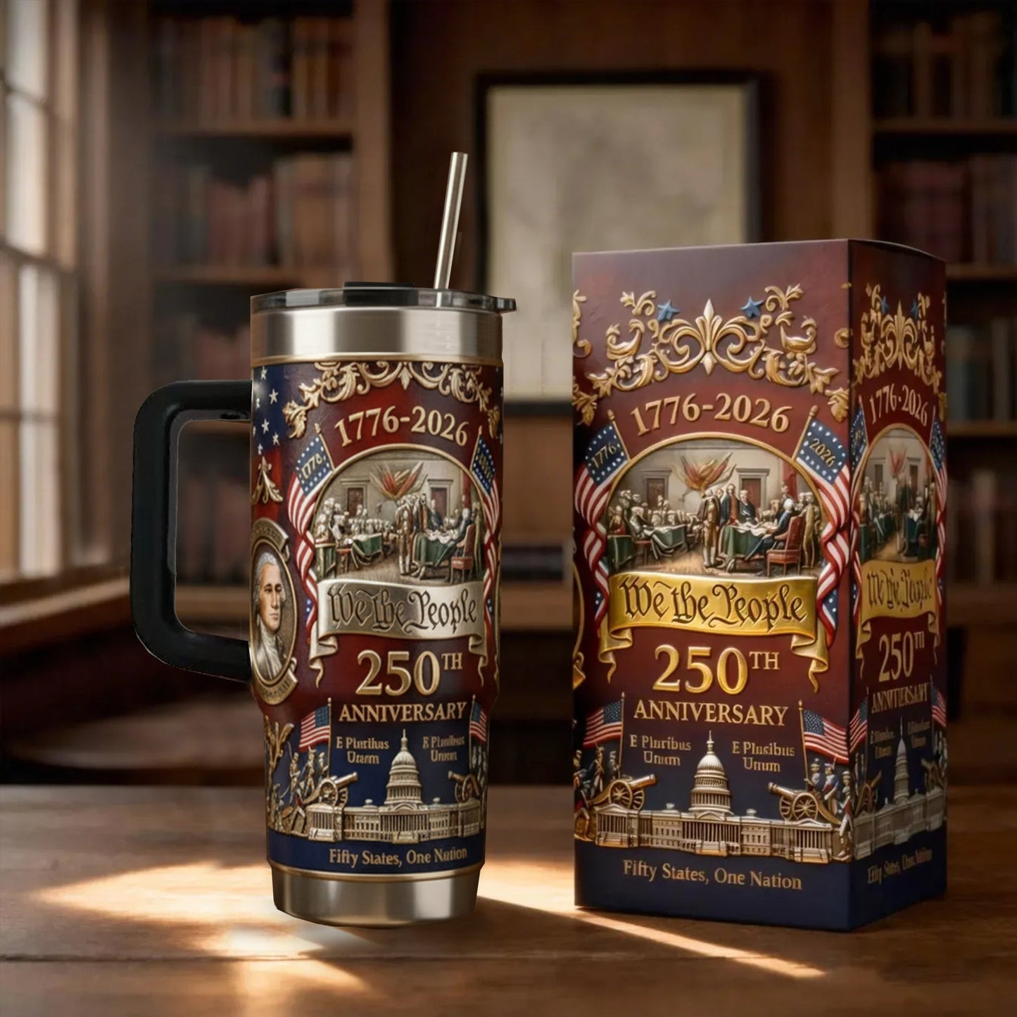 U.S.25othAnniversary Commemorative Travel Tumbler(1776- 2026)