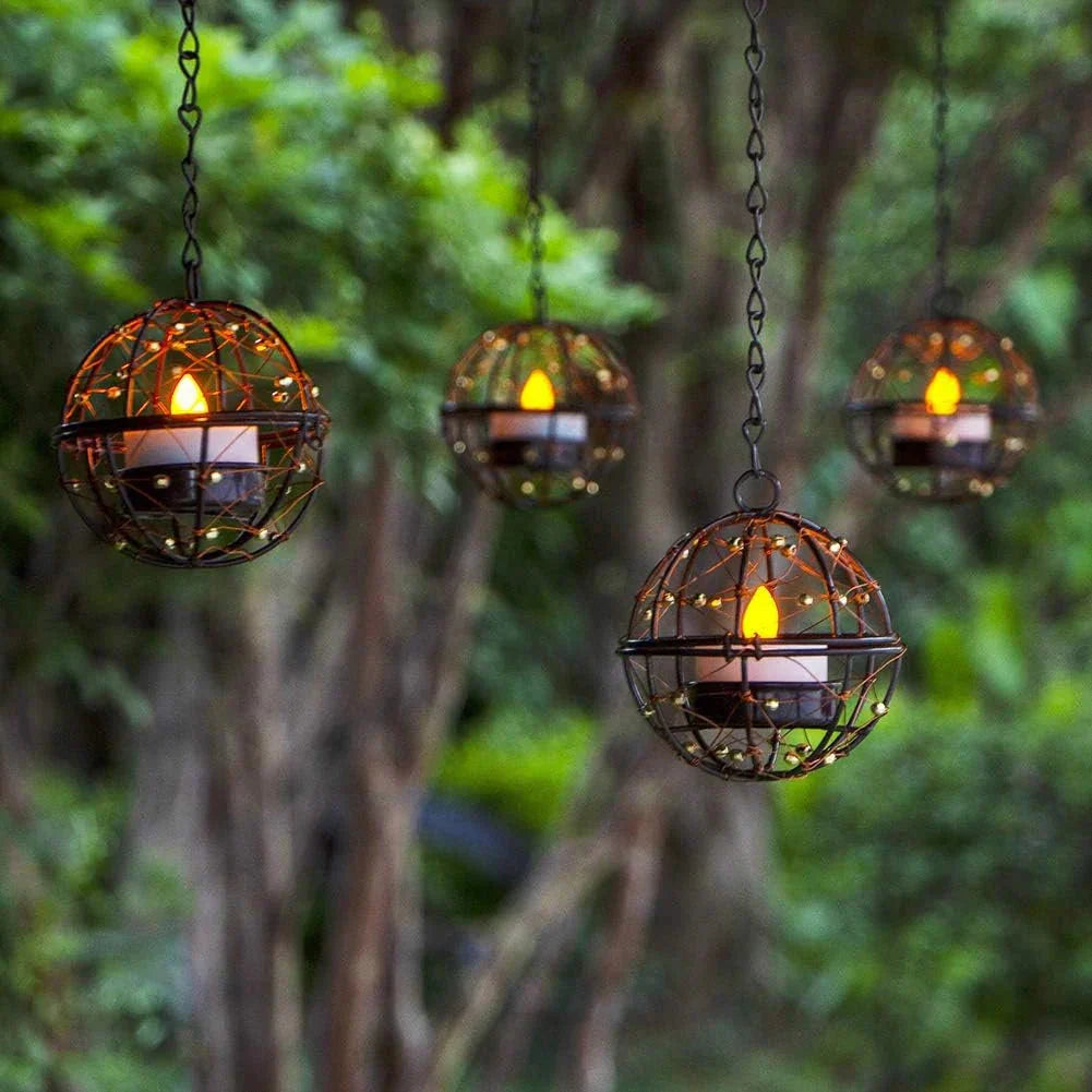🔥Limited Deal 4-Pack Solar Hanging Lanterns, Cozy Outdoor Decor