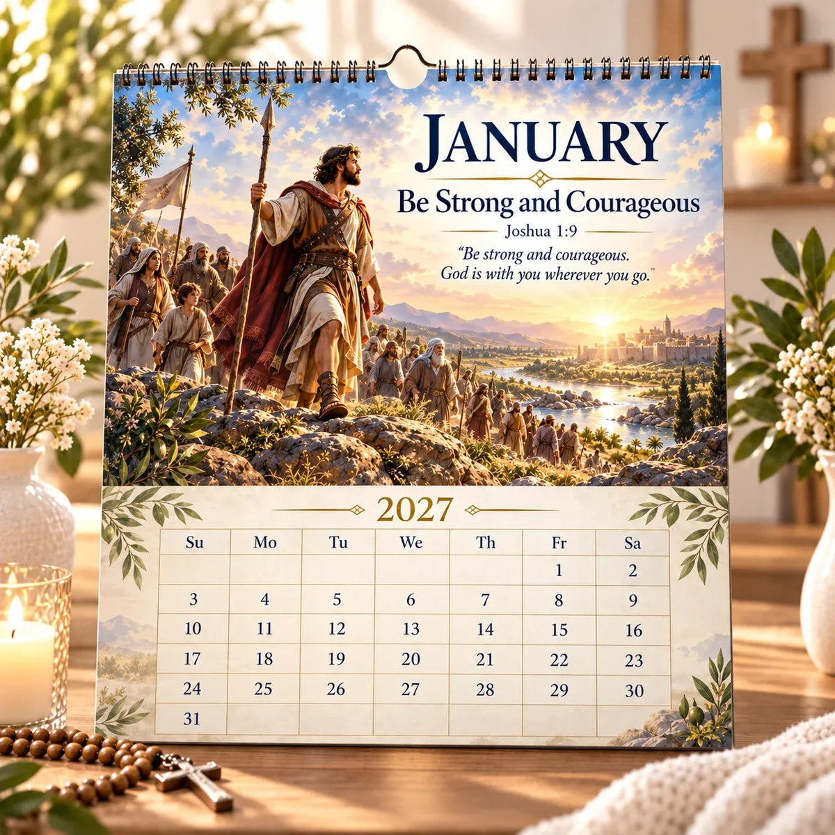 ✝️ 2027 Bible Verses for Strength Wall Calendar