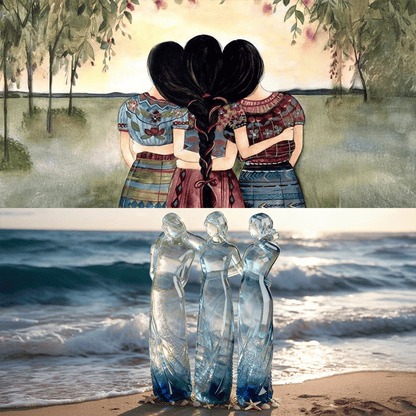 💖🔥LAST DAY 49 % OFF👩🏻‍🤝‍👩🏻Sisters by My Side, Celebrates Friendships Three Sisters Sculpture🎁Christmas, Thanksgiving Day, Birthday Gifts
