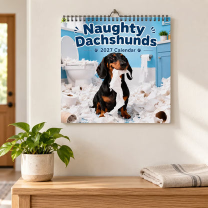 ⏳ Last Day 50% OFF –🐶Naughty Dachshunds 2027 Wall Calendar