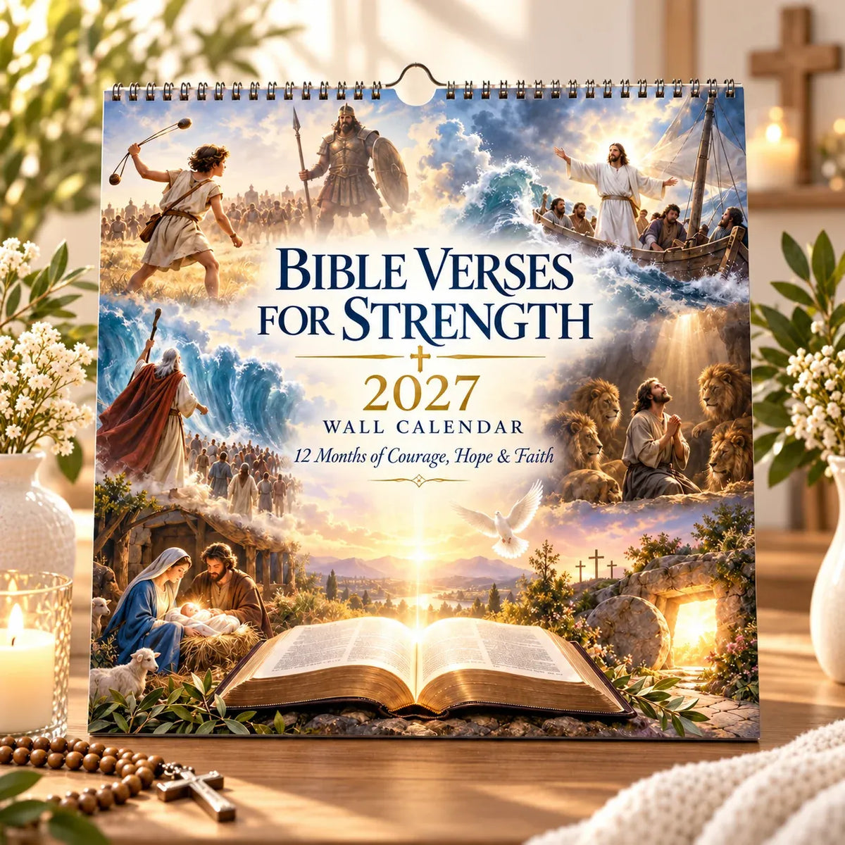 ✝️ 2027 Bible Verses for Strength Wall Calendar