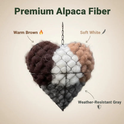 🔥LAST DAY 50% OFF - 🕊️🏡Handmade Natural Alpaca Fiber Bird Nesting Heart❤️A Cozy Gift for Birds