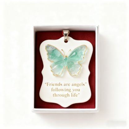 🦋Friends Are Angels Butterfly Christmas Ornament