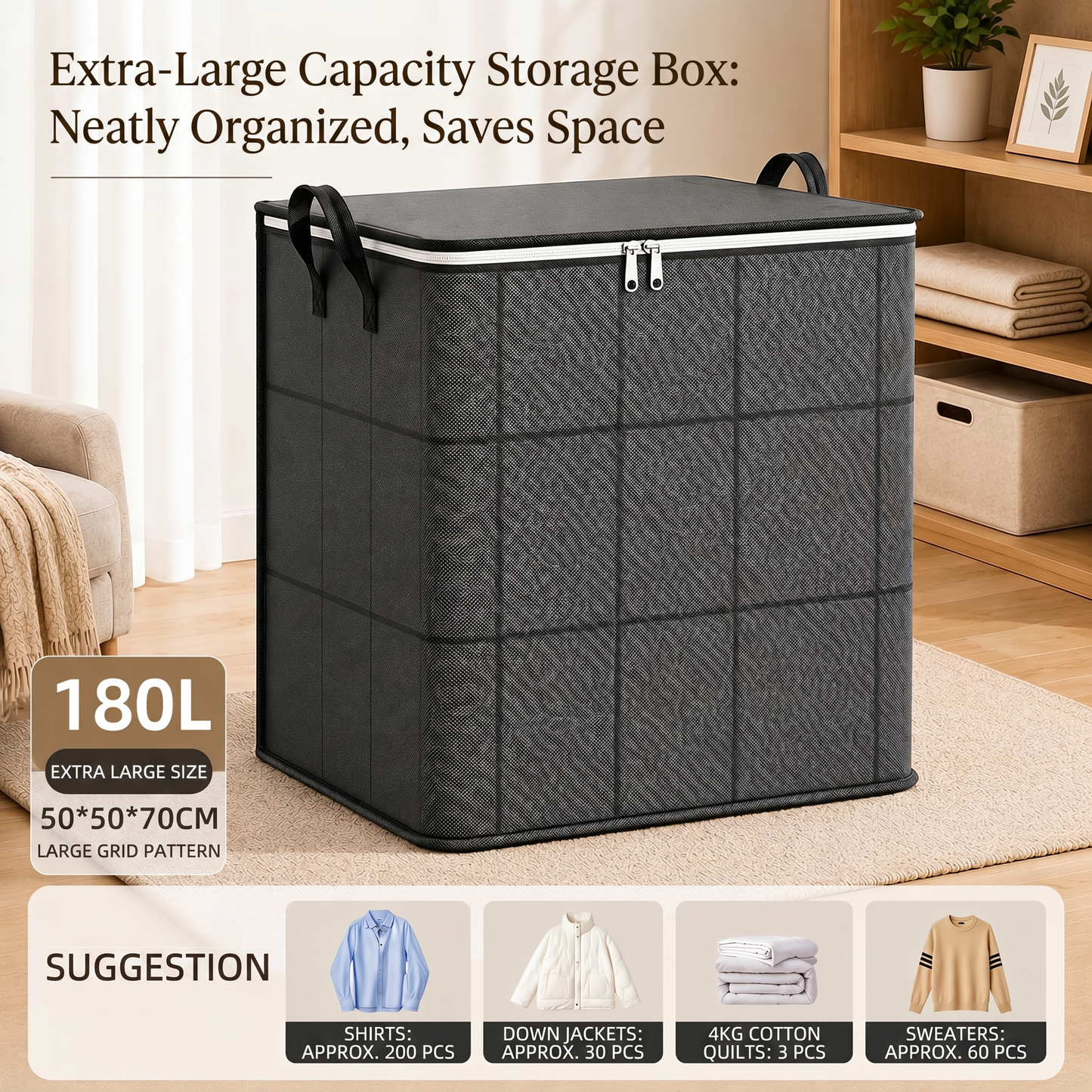 🔥Limited Time 50% OFF Large Capacity Foldable Fabric Clothes Storage Bin