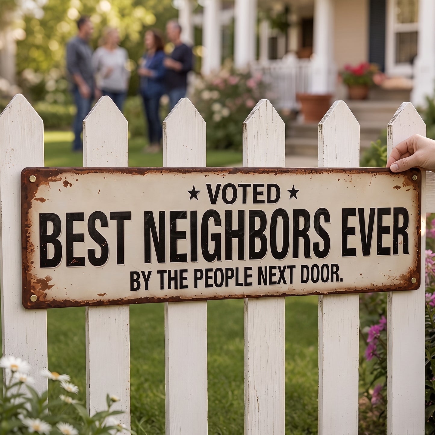 🤣Voted Best Neighbors Ever Funny Metal Yard Sign