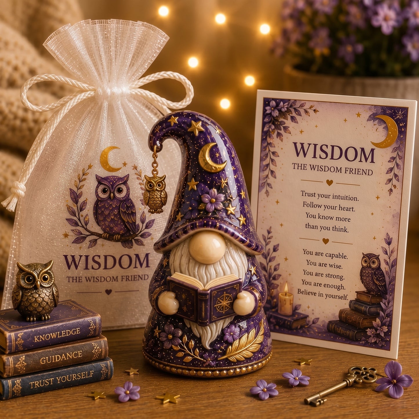 🔥Limited Time 50% OFF💕Emotional Support Comfort Gnome, 12 Heartfelt Affirmation Gift