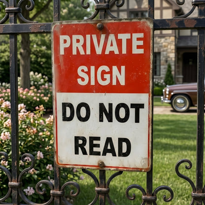 🔥Private Sign – “Do Not Read” Funny Metal Warning Sign 😂