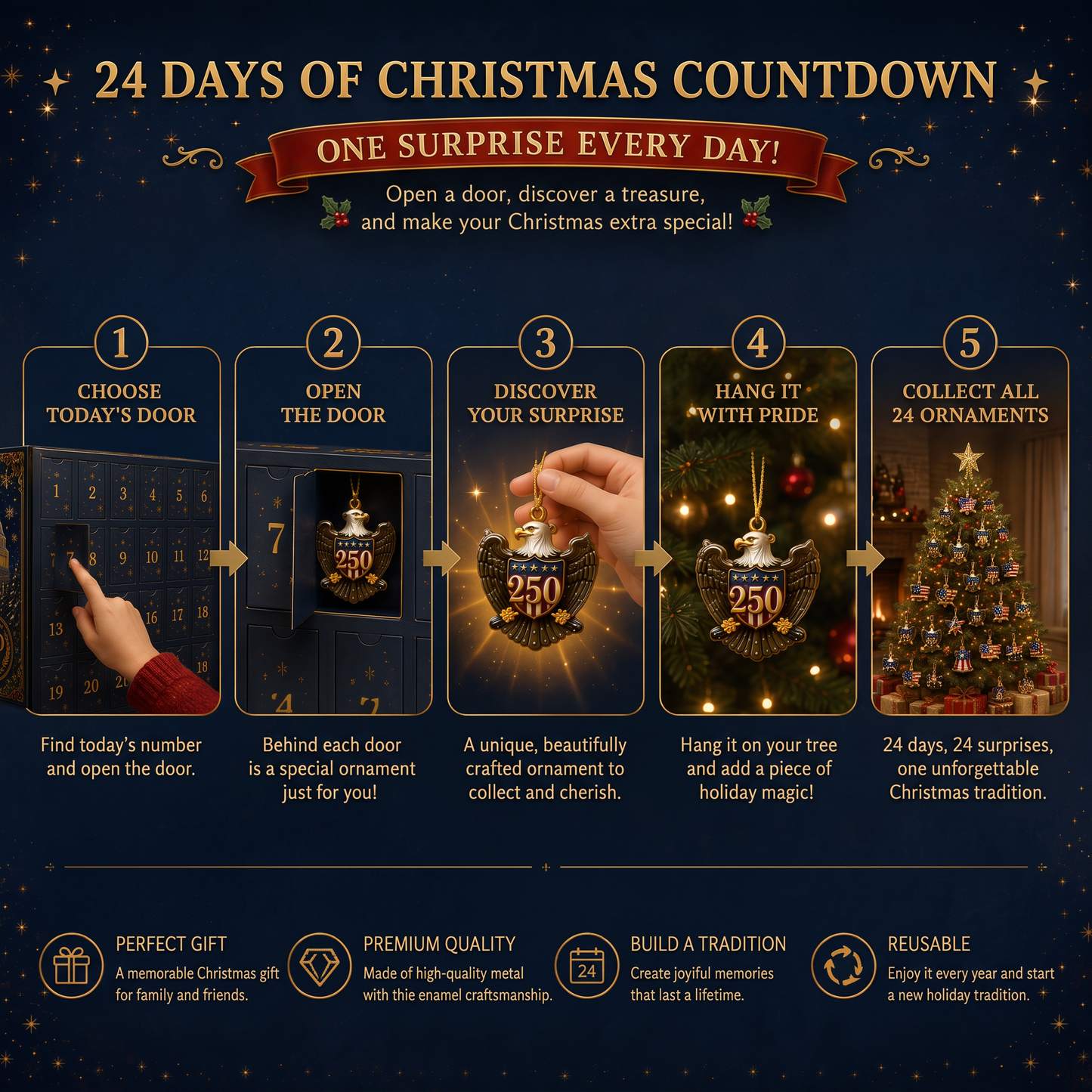 ✨ 2026 America 250th Anniversary Christmas Advent Calendar 🎄Limited Time Free shipping 🔥
