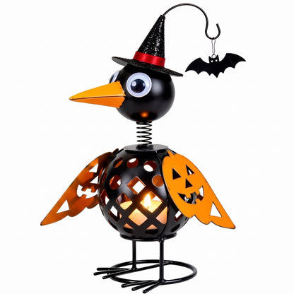 🔥Limited Time 49% OFF🦇Halloween Ghost Bird Forged Iron Pumpkin Candle Holder
