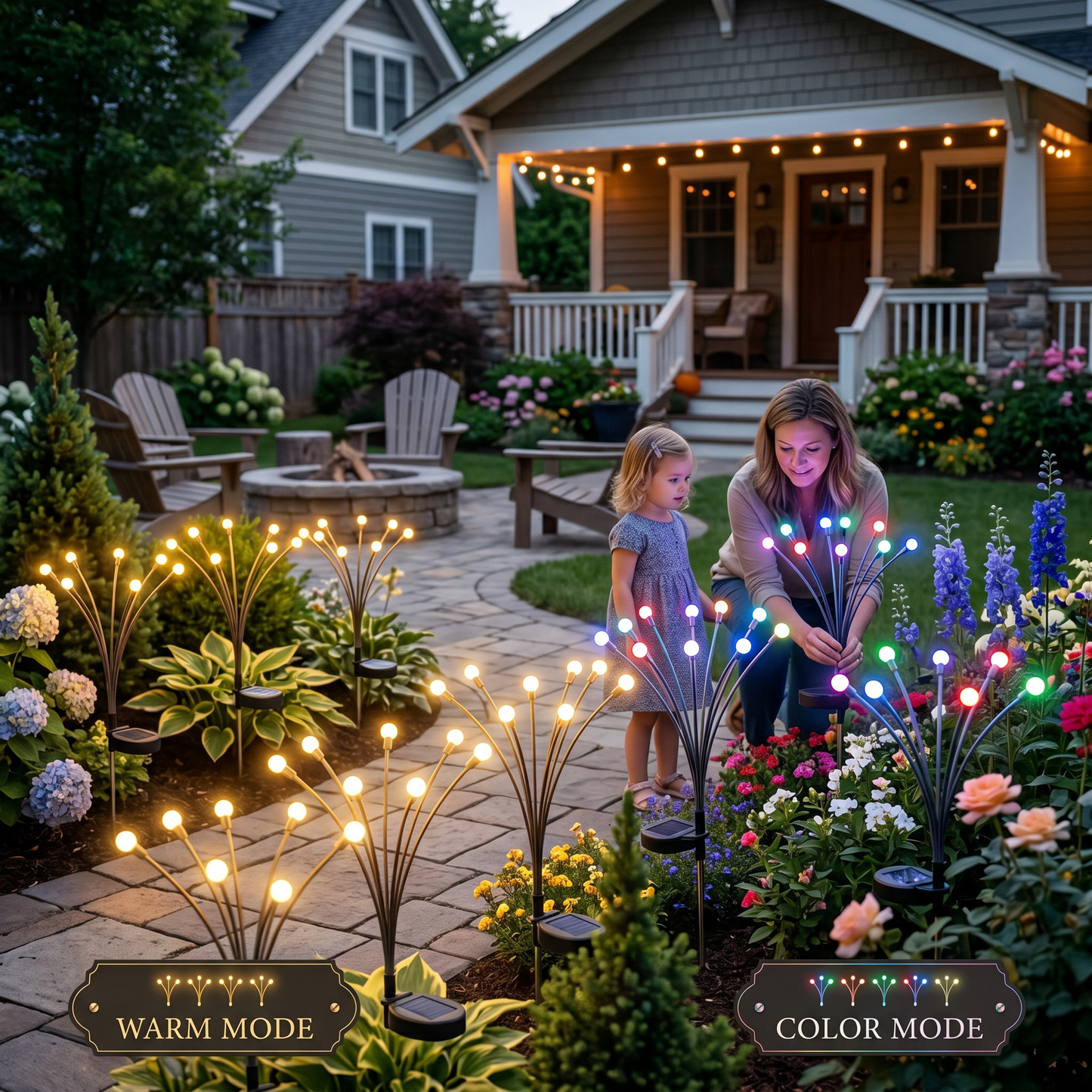 Solar Firefly Garden Lights, Waterproof Outdoor Swaying Stake Lights with 4 Modes for Yard