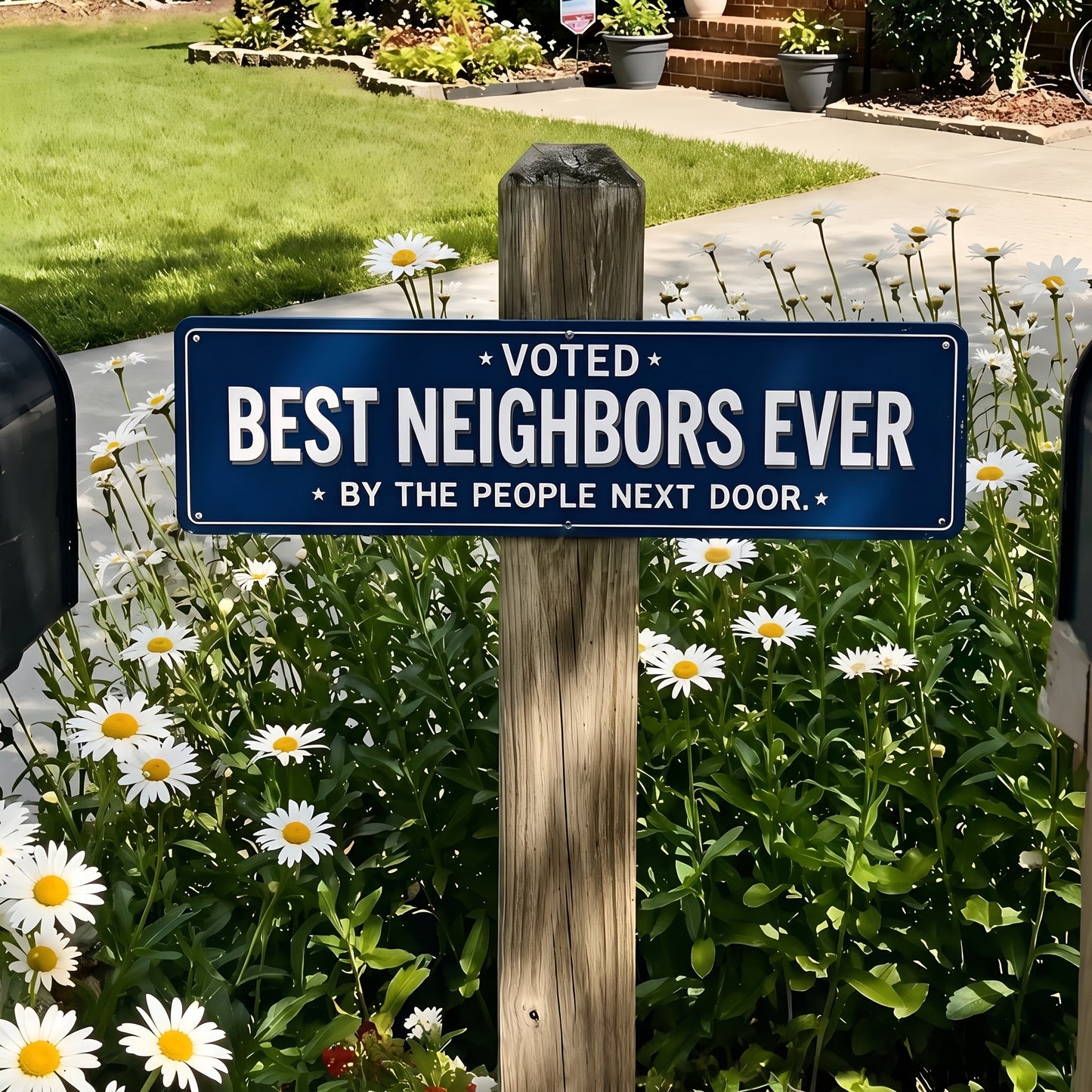 🤣Voted Best Neighbors Ever Funny Metal Yard Sign