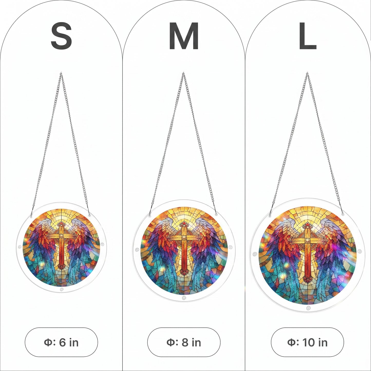 DIY Acrylic Faith Religious Puzzle Suncatcher, Stained Glass Style Window Light Catcher