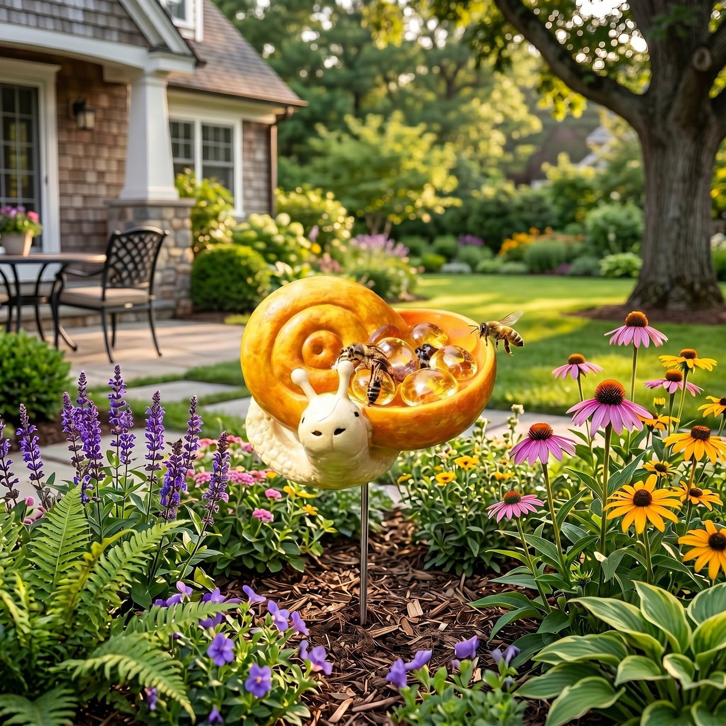 Whimsical Bee Waterer Garden Stake