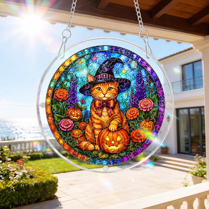 DIY Acrylic Halloween Fall Puzzle Suncatcher, Stained Glass Style Window Light Catcher