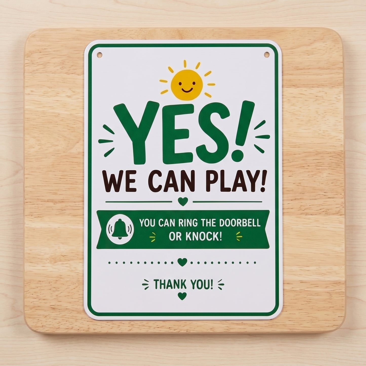 Summer Quiet Time Doorplate, Flipable Yes No Playtime Hanging Plaque
