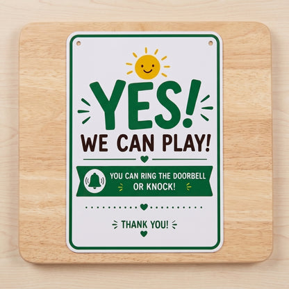 Summer Quiet Time Doorplate, Flipable Yes No Playtime Hanging Plaque