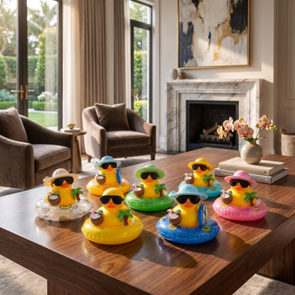 🔥50% OFF Limited Time | DIY Summer Fun Duck Ornament, Tropical Hand Assembly Decor for Car, Desk, Pool & Courtyard