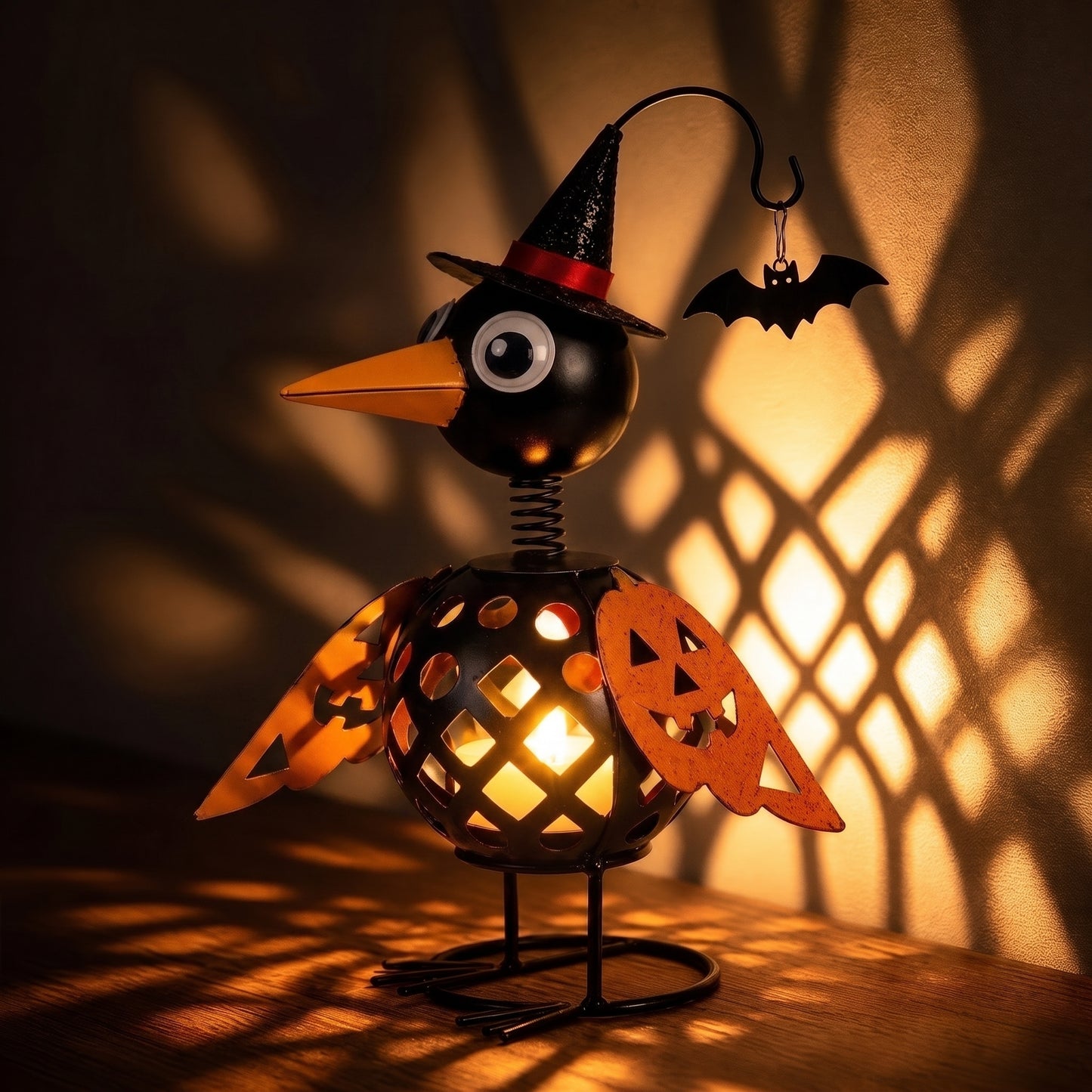 🔥Limited Time 49% OFF🦇Halloween Ghost Bird Forged Iron Pumpkin Candle Holder