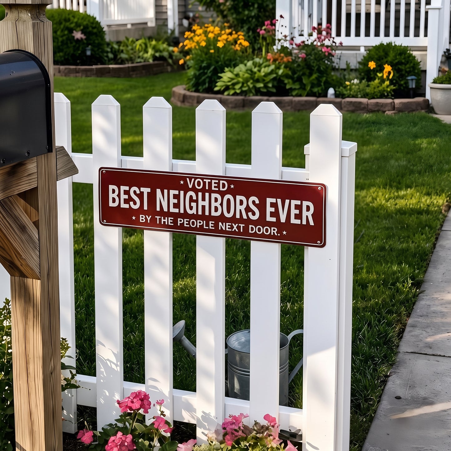 🤣Voted Best Neighbors Ever Funny Metal Yard Sign