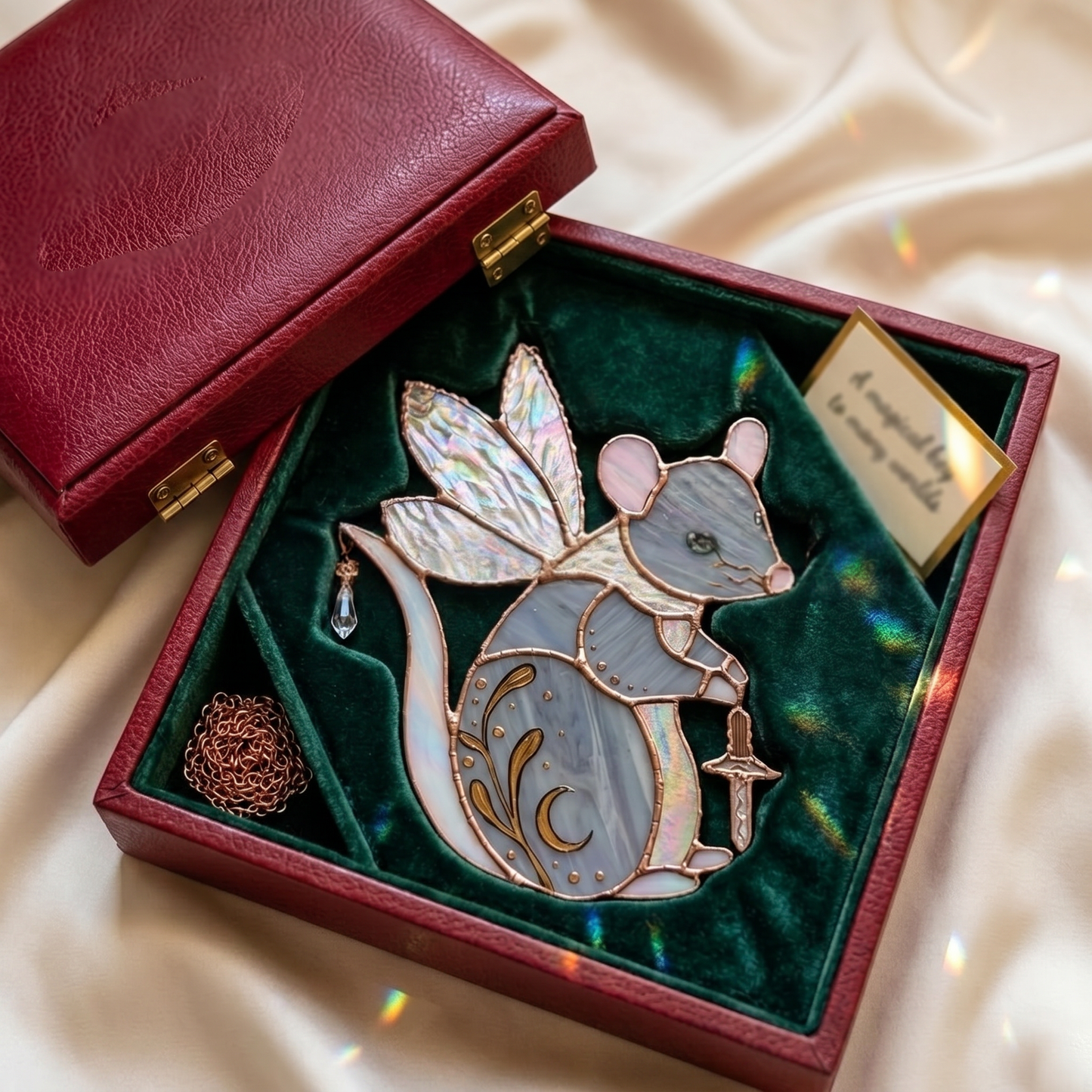 🔥New Product Limited-Time Offer✨Fairy Mouse Stained Glass Suncatcher🐭