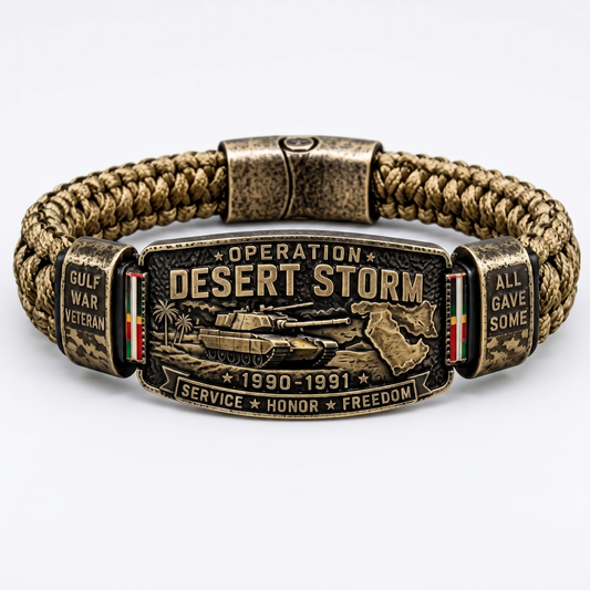 🔥Last Day Of Special Offer, Up To 55% Off🎉Operation Desert Storm Veteran Paracord Bracelet, Gulf War Service Memorial Honor Wristband