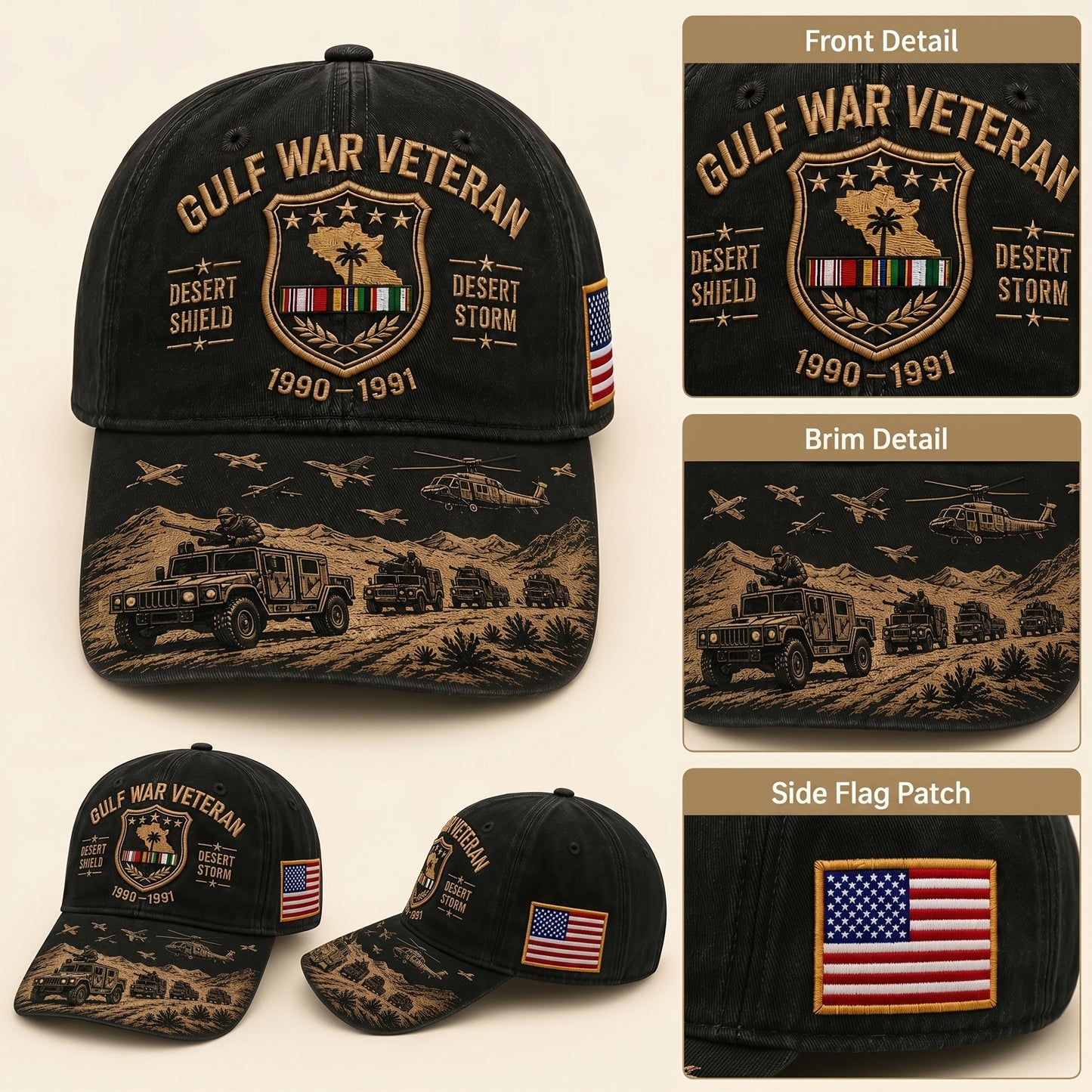 🔥Limited Time 50% OFF🎖️Gulf War Veteran Desert Shield Storm Hat