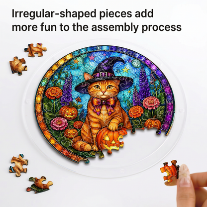 DIY Acrylic Halloween Fall Puzzle Suncatcher, Stained Glass Style Window Light Catcher
