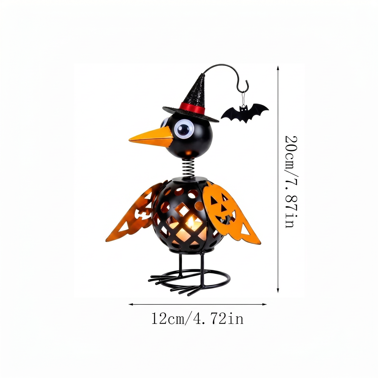 🔥Limited Time 49% OFF🦇Halloween Ghost Bird Forged Iron Pumpkin Candle Holder